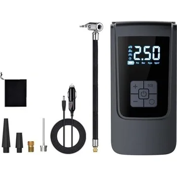 Kompresor Elektrické drátové vzduchové čerpadlo 16x8 cm Přenosný kompresor pro auto motocykl kolo míče Rychlé huštění Přesné měření tlaku kabel