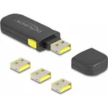 Delock - Sada blokátoru USB portu - pro zásuvku USB typ A - cerná, žlutá