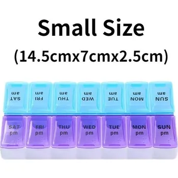 Dávkovač léků Týdenní cestovní dávkovač léků s víkem | dávkovač léků, cestovní organizér - Č. 1