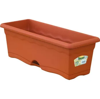 Květináč Truhlík na květiny s podmiskou Plastiken Polypropylen Terakota (80 x 20 cm)