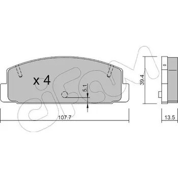 Brzdová destička Sada brzdových destiček, kotoučová brzda CIFAM 822-302-0
