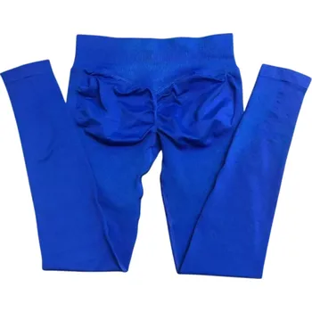 Dámské legíny Dámské bezešvé sportovní legíny s nízkým pasem Elastické legíny na jógu a fitness Pohodlné přiléhavé kalhoty pro volný pohyb modrá M