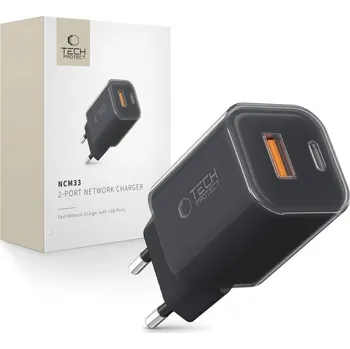 Tech-Protect Ncm33W 2portová síťová nabíječka PD33W/QC3.0 černá