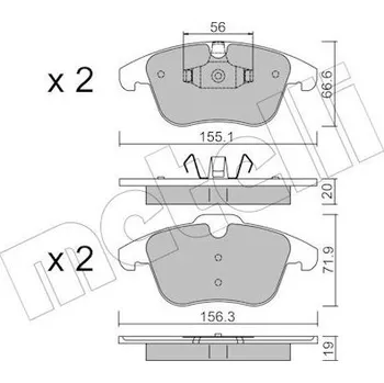 Brzdová destička Sada brzdových destiček, kotoučová brzda METELLI 22-0675-0