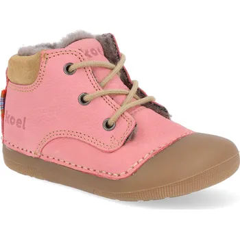 Dívčí zimní obuv Barefoot dětské zimní boty Koel - Ava Leather Wool Pink růžové Velikost: 19