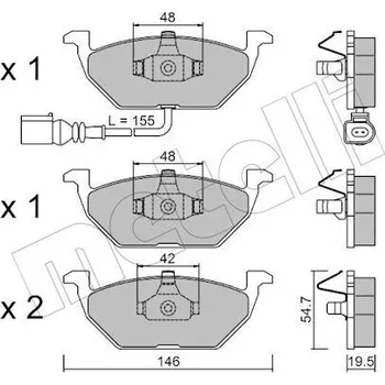 Brzdová destička Sada brzdových destiček, kotoučová brzda METELLI 22-0211-2