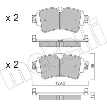 Brzdová destička Sada brzdových destiček, kotoučová brzda METELLI 22-1129-0