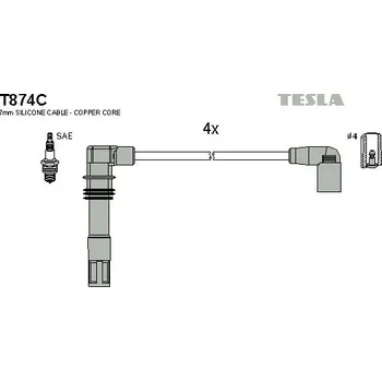 Zapalovací kabel Sada kabelů pro zapalování TESLA T874C
