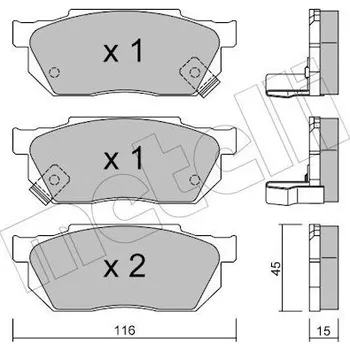 Brzdová destička Sada brzdových destiček, kotoučová brzda METELLI 22-0247-1