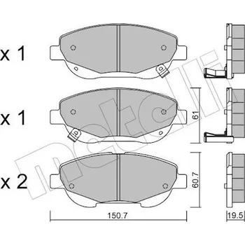 Brzdová destička Sada brzdových destiček, kotoučová brzda METELLI 22-0879-0