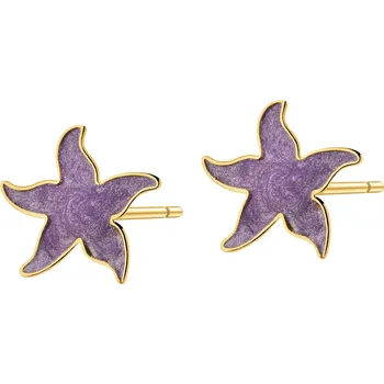 Náušnice Zlaté náušnice se smaltem – hvězdice - AP541-6650