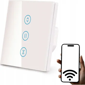 vypínač WiFi DOTYKOVÝ SPÍNAČ SKLENĚNÝ OVLADAČ PRO ROLETY TUYA BÍLÝ