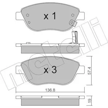 Brzdová destička Sada brzdových destiček, kotoučová brzda METELLI 22-0322-2