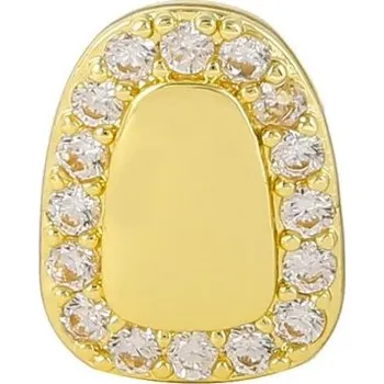 Zubní nit Halloween grillz zubní čepice s kamínky Dutý nepravidelný design Hip hop doplněk Zlato-stříbrná barva Šperk na zuby Pro muže i ženy zlatá