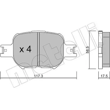 Brzdová destička Sada brzdových destiček, kotoučová brzda METELLI 22-0614-0