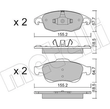 Brzdová destička Sada brzdových destiček, kotoučová brzda METELLI 22-0800-0