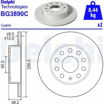 Brzdový kotouč Brzdový kotouč DELPHI BG3890C