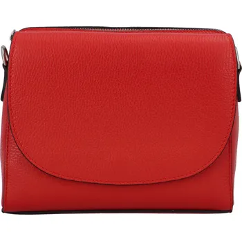 Kabelka Dámská kožená crossbody kabelka červená - Delami Juliane červená