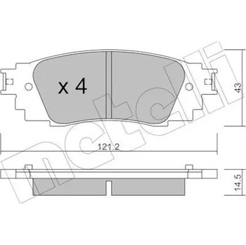 Brzdová destička Sada brzdových destiček, kotoučová brzda METELLI 22-1089-0
