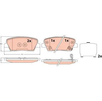 Brzdová destička Sada brzdových destiček, kotoučová brzda TRW GDB2621