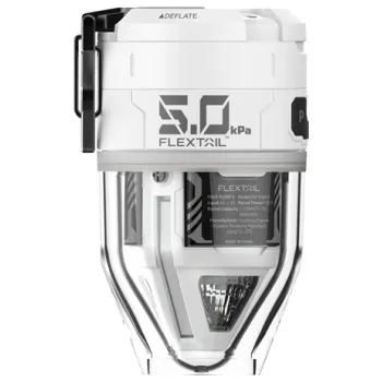 Přenosná kempingová pumpa s LED světlem 500 l/min 6 trysek Nafukovač matrací 3,5–5 kPa 300 lm 11 h svícení Kempování 122 g bílá