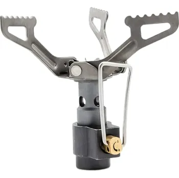 Kempingové nádobí Titanový mini skládací kempingový plynový hořák 25 g Kompaktní turistický vařič 85 x 68,5 mm Včetně vaku Skládací rozměry 37 x 52 mm