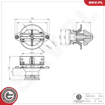 Uložení převodovky Uložení, manuální převodovka ESEN SKV 75SKV815