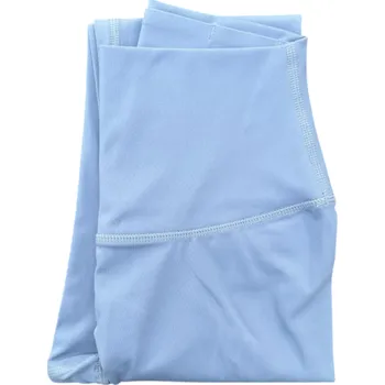 Dámské legíny Dámské bezešvé sportovní legíny s vysokým pasem a kapsou na zádech Elastické přiléhavé fitness kalhoty Pohodlné legíny na cvičení světle modrá M