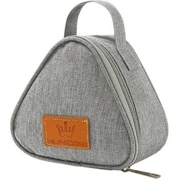 Trojúhelníková termo taška 13,5x7x13 cm Na zip Neutrální barva Malá izolační taška na jídlo Nápoje Přenosná taška Mini obědový box šedá