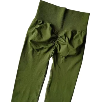 Dámské legíny Dámské bezešvé push-up legíny s vysokým pasem Vysoce elastické sportovní legíny na cvičení Fitness Jóga Běh Posilovna Pohodlný střih olivová S