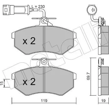 Brzdová destička Sada brzdových destiček, kotoučová brzda METELLI 22-0148-1