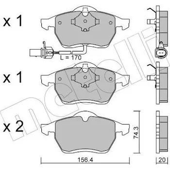 Brzdová destička Sada brzdových destiček, kotoučová brzda METELLI 22-0279-1