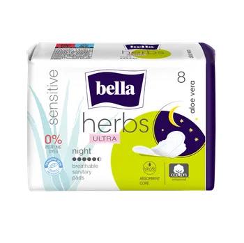 Bella Herbs Aloe Vera Night hygienické vložky 8 ks