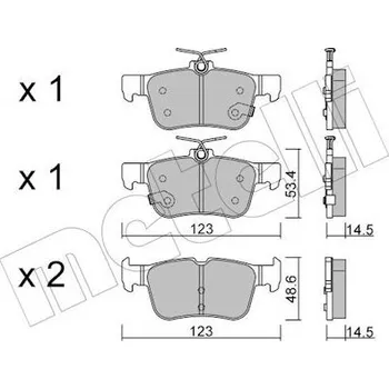 Brzdová destička Sada brzdových destiček, kotoučová brzda METELLI 22-1040-1