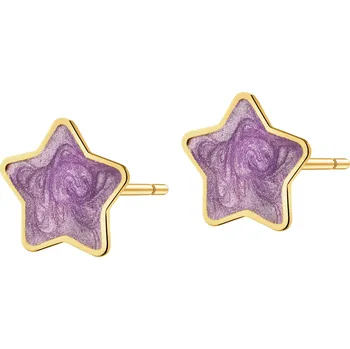 Náušnice Zlaté náušnice se smaltem – hvězdy - AP541-6577