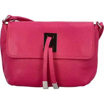 Dámská kožená crossbody kabelka fuchsiová - ItalY Porta růžová