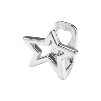 Dentální hygiena Halloween grillz s hvězdným pentagramem Duté zlatostříbrné zubní čepice Hip hop šperk na zuby Pro ženy i muže Stylová výzdoba úsměvu stříbrná