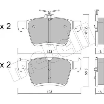 Brzdová destička Sada brzdových destiček, kotoučová brzda METELLI 22-0951-0