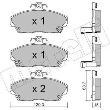 Brzdový systém Sada brzdových destiček, kotoučová brzda METELLI 22-0174-0