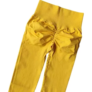 Dámské oblečení Dámské bezešvé push-up legíny s vysokým pasem Vysoce elastické sportovní legíny na cvičení Fitness Jóga Běh Posilovna Pohodlný střih žlutá M