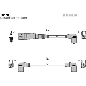 Zapalovací kabel Sada kabelů pro zapalování TESLA T819C