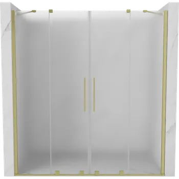 Sprchové dveře Mexen Velar Duo posuvné sprchové dveře 180 cm, námrazové, zlaté kartáčované - 871-180-000-32-55 Sprchové dveře