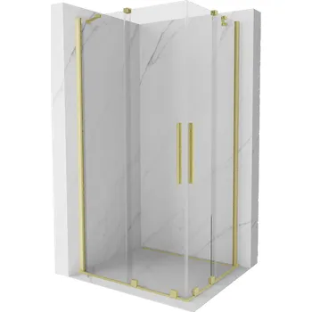 Mexen Velar Duo sprchový kout posuvný 100 x 90 cm, transparentní, zlatý kartáčovaný - 871-100-090-02-55 Sprchové kouty