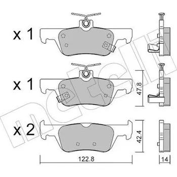 Brzdová destička Sada brzdových destiček, kotoučová brzda METELLI 22-1364-0