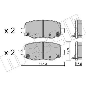 Brzdový systém Sada brzdových destiček, kotoučová brzda METELLI 22-1002-0