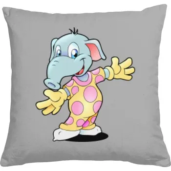 Polštář bavlněný s potiskem Veselý slon