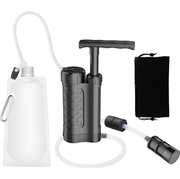 Paintballová výstroj Vodní filtr pro přežití s pumpou 0,01 mikronu 3000 l Dutá UF membrána Silikonové hadice Aktivní uhlí Kempování Turistika Taška černá