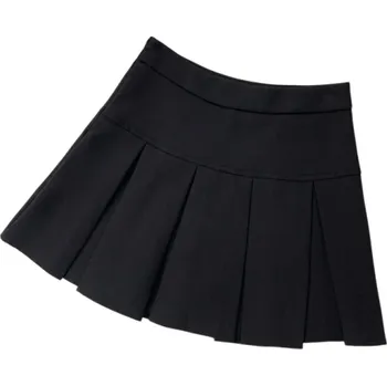 Dámská sukně Dámská vintage skládaná mini sukně Krátká plisovaná sukně v retro stylu Stylový školní vzhled Elegantní sukně na léto i podzim černá L