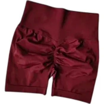 Dámské kraťasy Dámské elastické fitness kraťasy Push-up efekt Stahovací pas Uplé sportovní šortky na cvičení Jóga Běh Tvarující kraťasy do posilovny vínová M