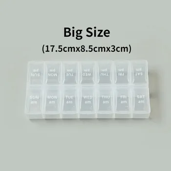 Dávkovač léků Týdenní cestovní dávkovač léků s víkem | dávkovač léků, cestovní organizér - Č. 15